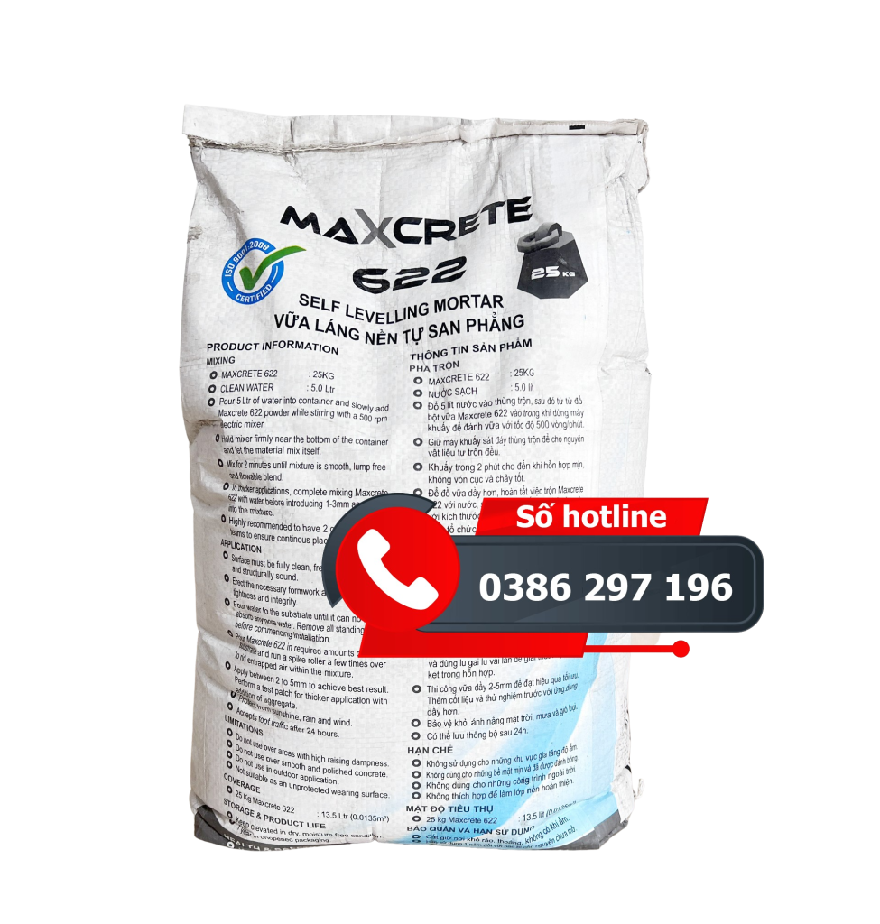 Vữa tự san phẳng Maxcrete 622 1 vữa tự san phẳng tại đà nẵng